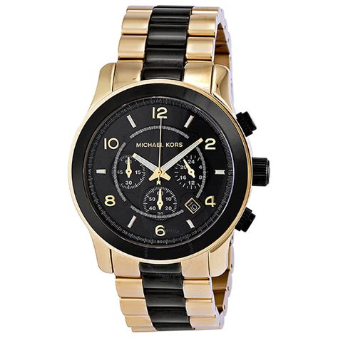 michael kors watch chronograph black|Michael Kors runway chronograph watch.